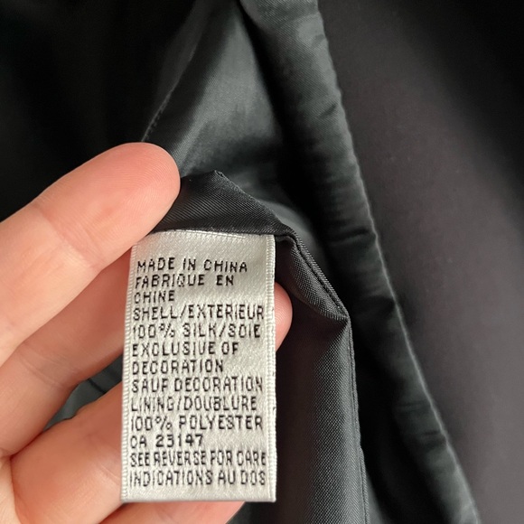Vintage Talbots Pure Silk Black Blazer Floral Mesh Cuffs Women’s Size 4 - Picture 7 of 8